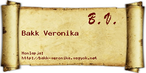 Bakk Veronika névjegykártya